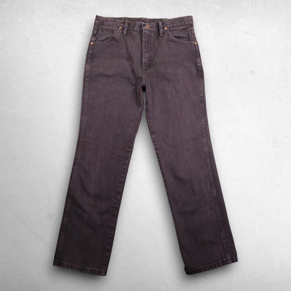 Wrangler 936KCL Cowboy Cut Slim Straight Jeans Men 32 Brown Cotton Western Retro